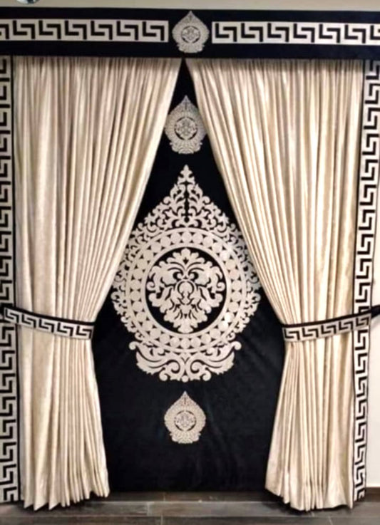 Greek Majestic Key Curtain Set Per Sq. foot