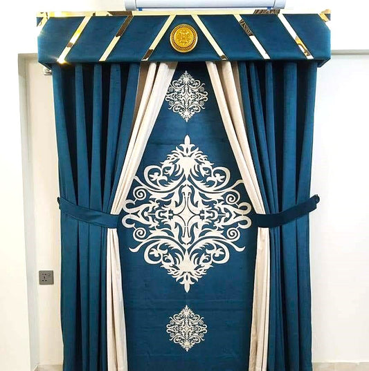 Luxurious Royal Blue Velvet Curtain Set Per Sq. foot